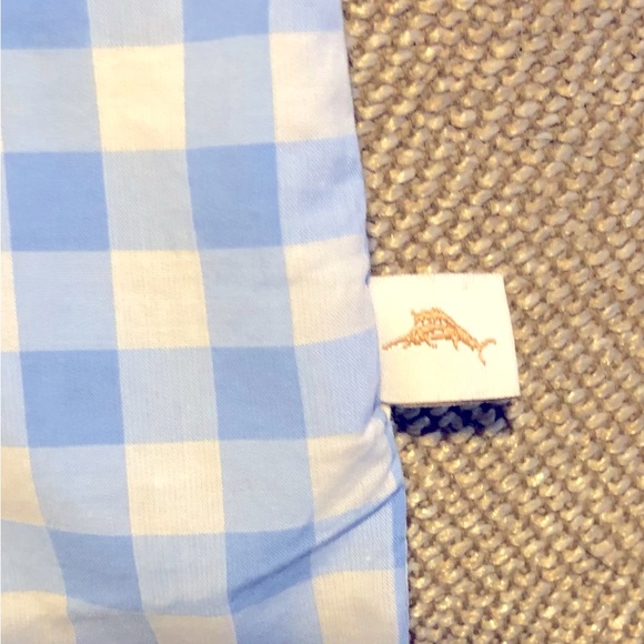 Kids Tommy Bahama Checkered Short Sleeve Button Down Shirt. Blue/White. 4-5 YRS. - Picture 4 of 8